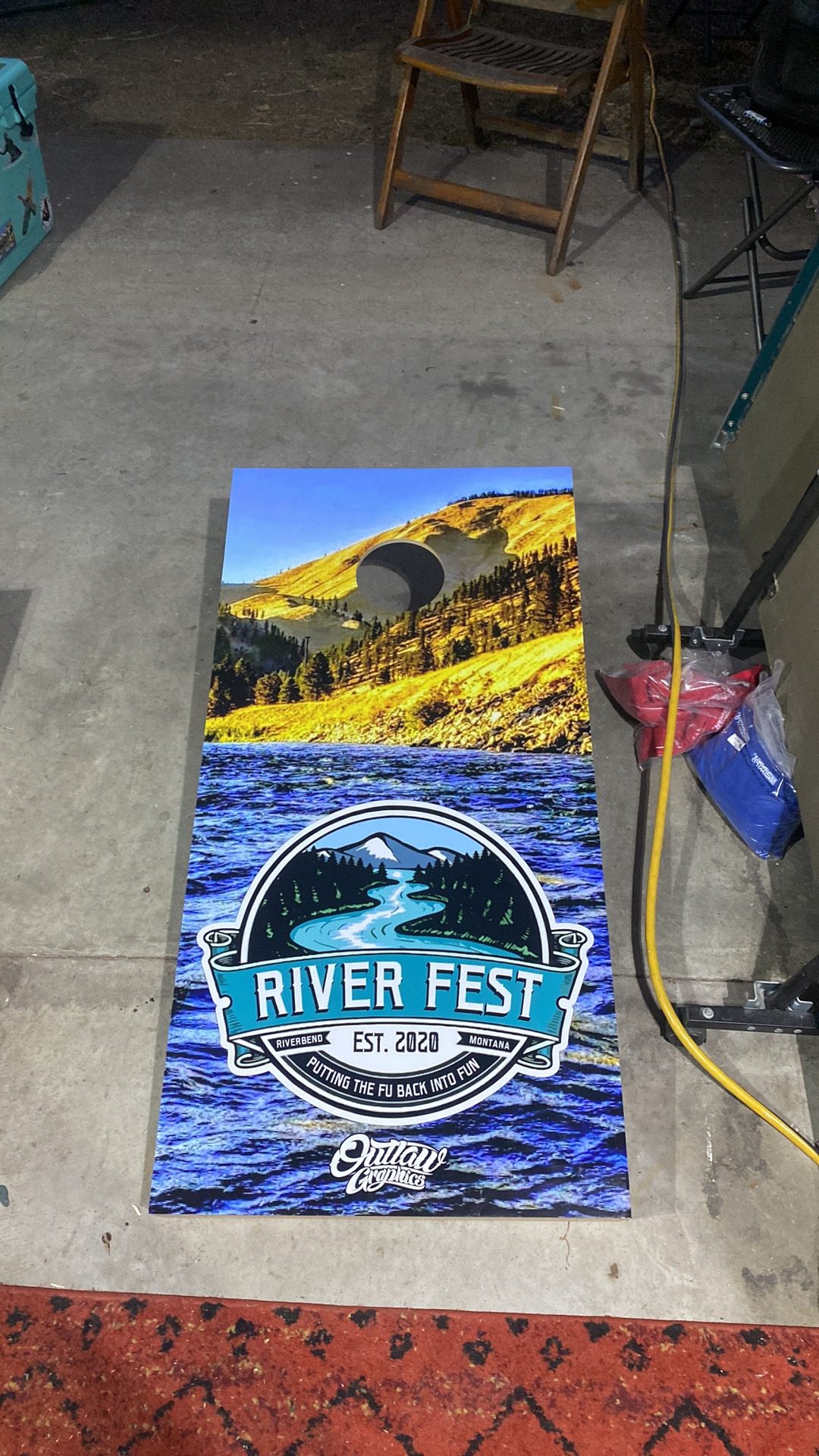 Printed event banner produced for a local festival