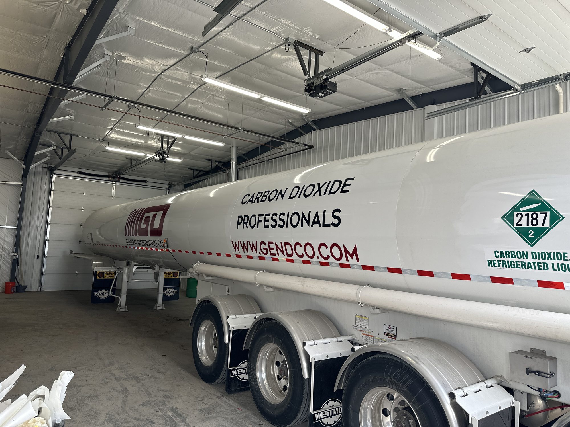 Tanker trailer lettered for a fuel distribution fleet