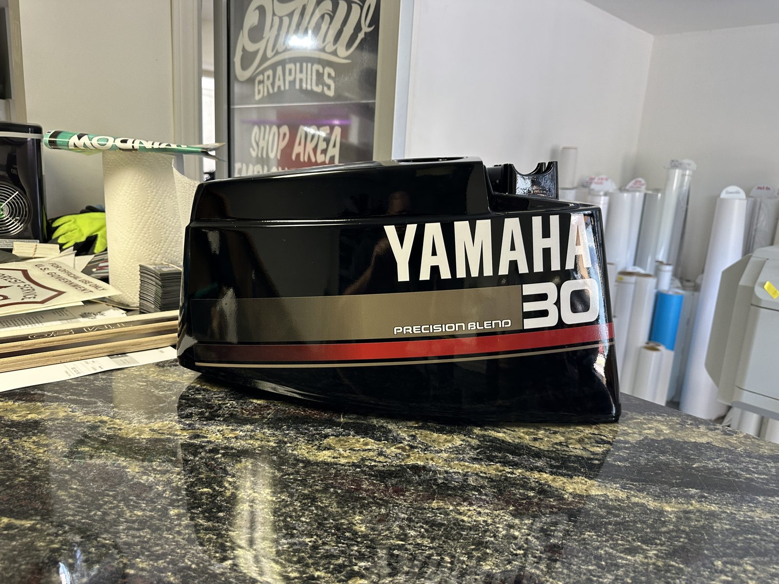 Yamaha outboard cowling decals