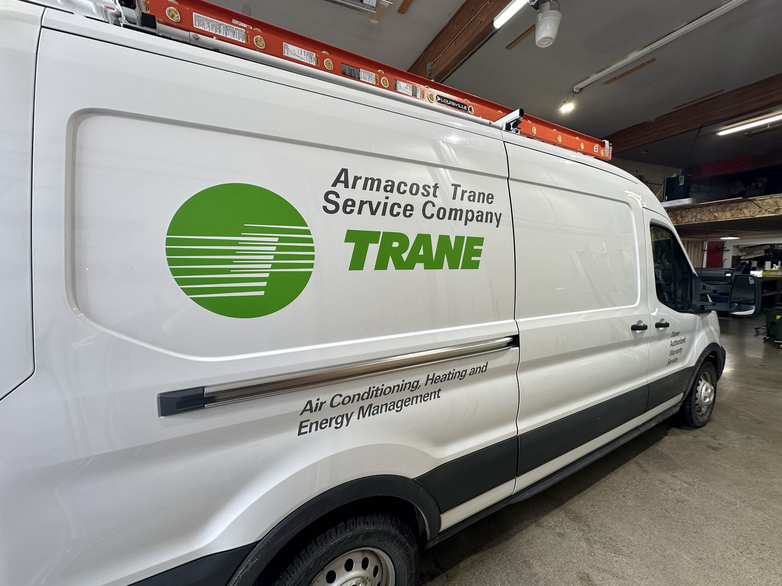 Trane service van lettering