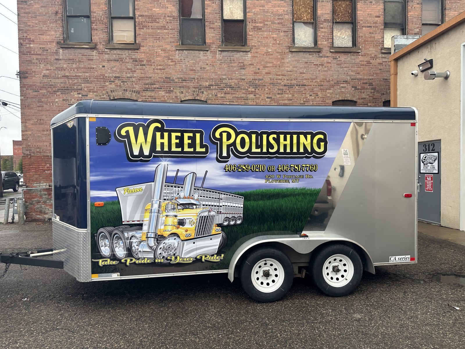 Wheel Polishing trailer wrap