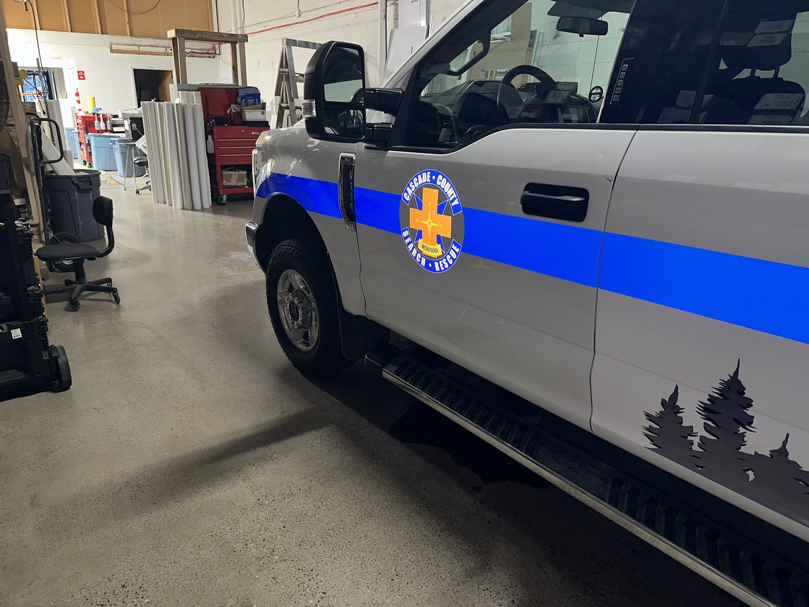Ambulance side striping and unit markings