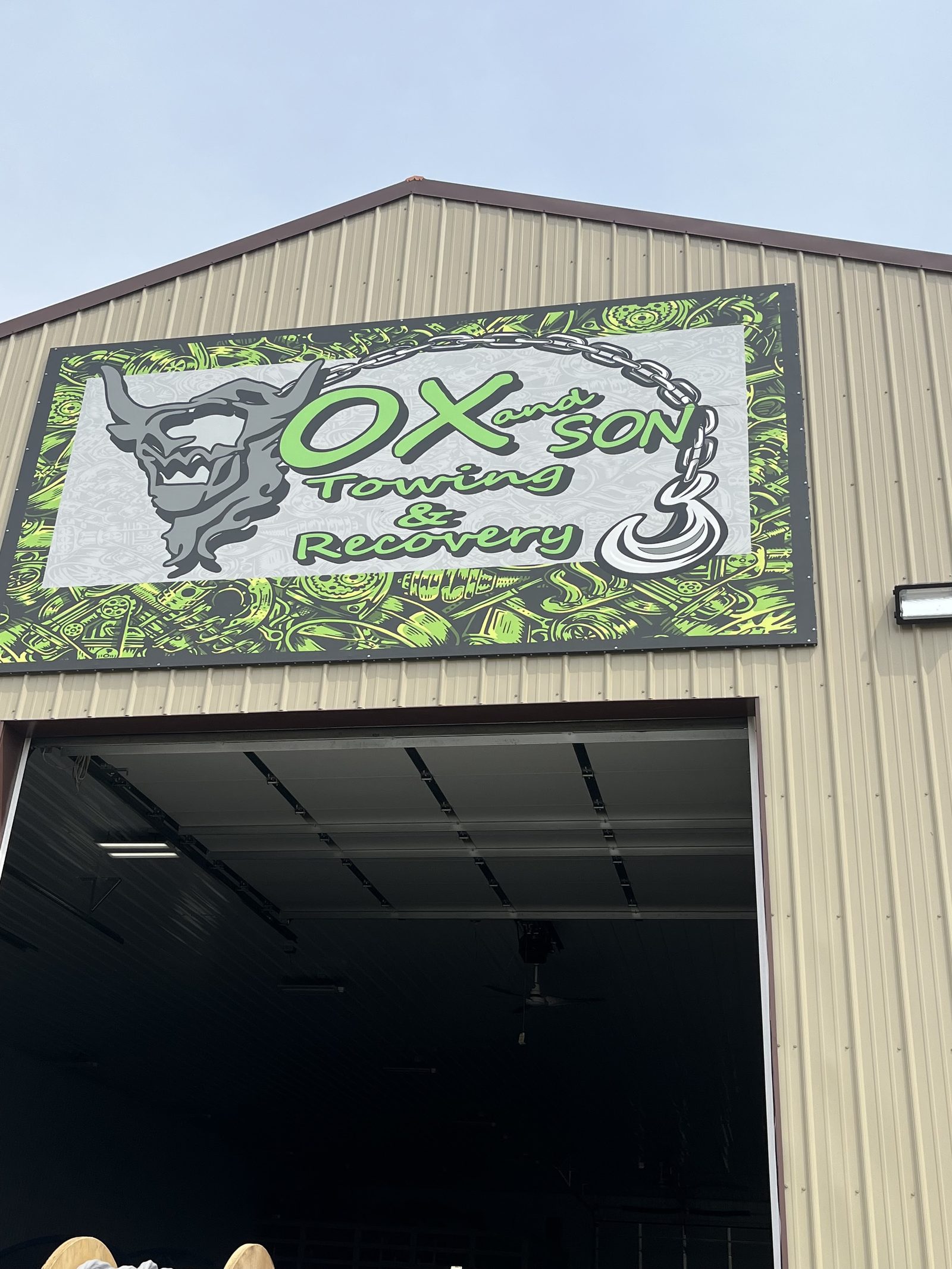 Ox-Bow Towing and Recovery building sign