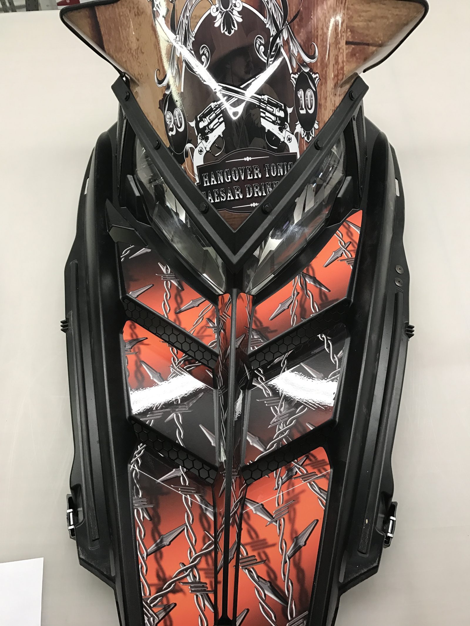 Snowmobile hood wrap