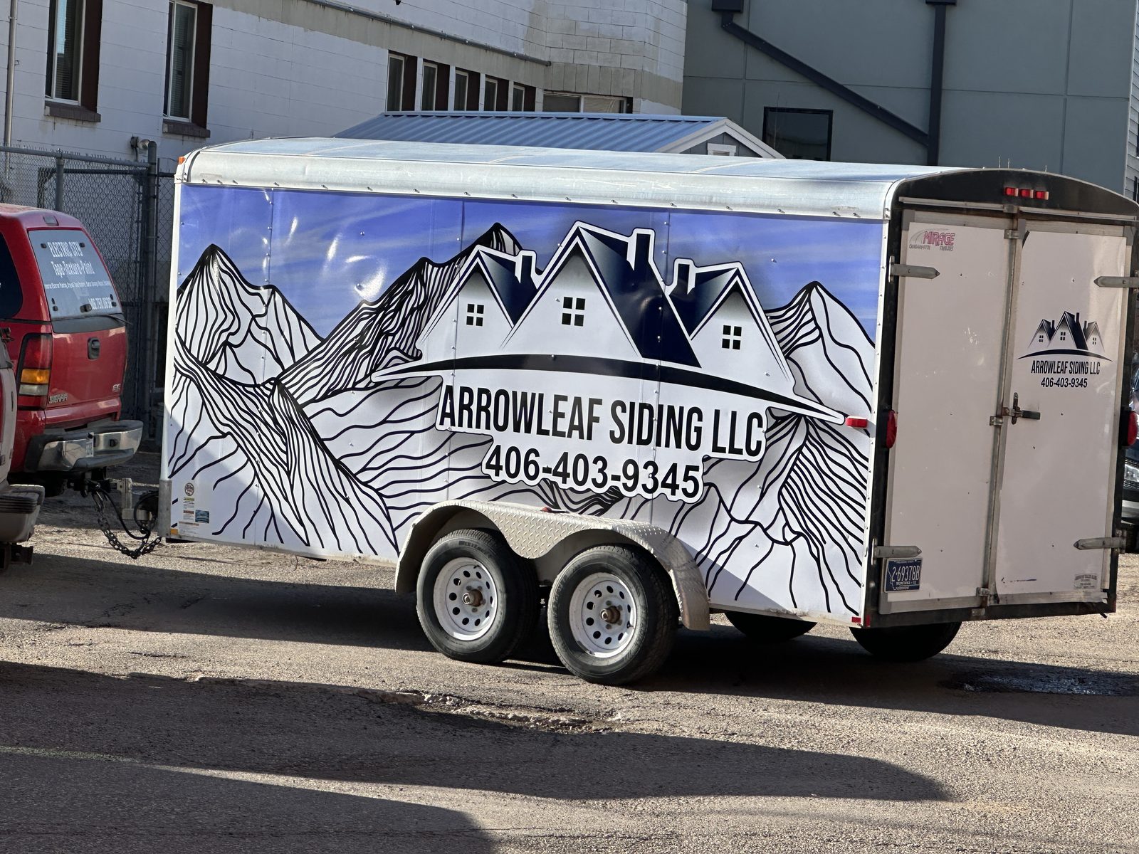 Arrowleaf Siding mountain-scene trailer wrap