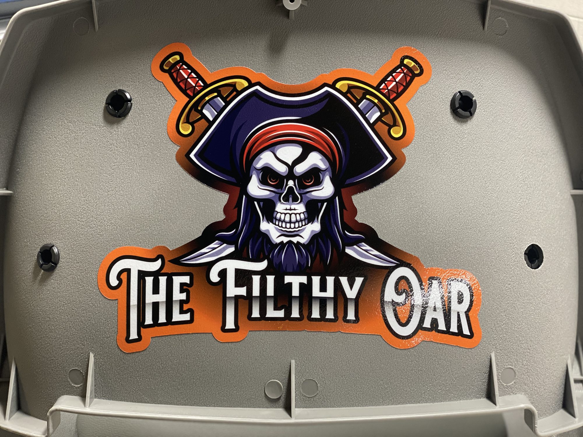Custom logo artwork designed and printed by the shop